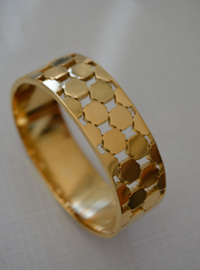 Bracelet Acier Nid d'Abeille Or