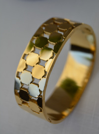 Bracelet Acier Nid d'Abeille Or