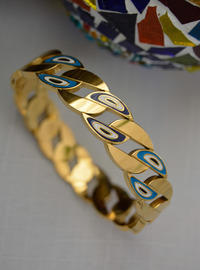 Bracelet Acier Oeil Turc Or