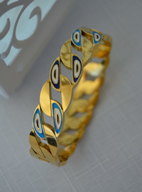 Bracelet Acier Oeil Turc Or