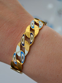 Bracelet Acier Oeil Turc Or