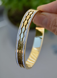 Bracelet Manchette Zircon Or