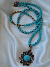 Collier Pierre Turquoise Bleu