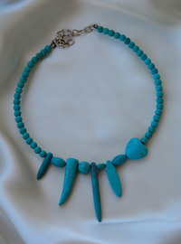 Collier Ras de Cou Pierre Turquoise Bleu