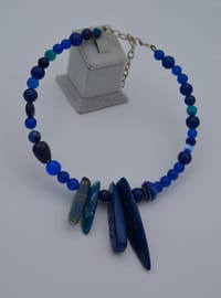 Natural Stone Choker Necklace - Multi Color