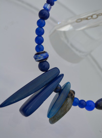 Natural Stone Choker Necklace - Multi Color