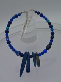 Natural Stone Choker Necklace - Multi Color