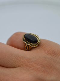 Onyx Stein Ring Schwarz