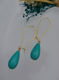 Turquoise Teardrop Earrings Blue