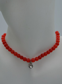 6 mm Geschliffene Jade Halskette Rot