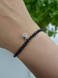Navy Blue Star Bead Bracelet