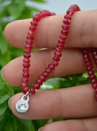 Collier Rondelle Jade Rouge