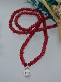 Collier Rondelle Jade Rouge