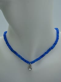 Blaue Jade Halskette 4 mm