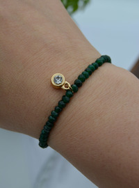 Bracelet Jade Rondelle Vert