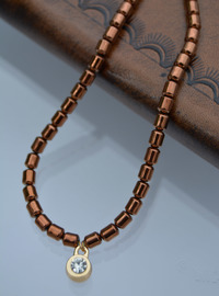 Hematite Necklace Stone Detail Multi Color