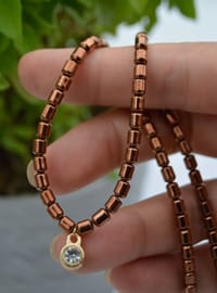 Hematite Necklace Stone Detail Multi Color