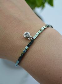Cube Cut Hematite Bracelet Multi Color