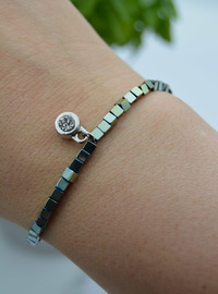 Cube Cut Hematite Bracelet Multi Color