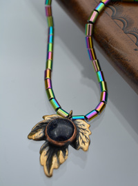 Collier Hématite Pierre Étoile Multicolore