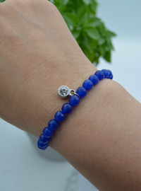 Bracelet en Jade Bleu 6mm Bleu