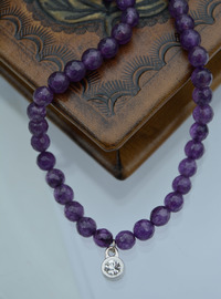 Collier Jade Facetté 6 mm Violet