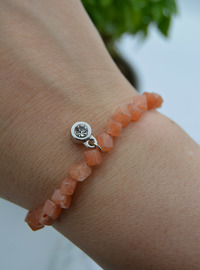 Bracelet Aventurine Coupe Cube Orange