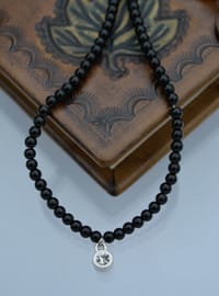 Collier Perles Onyx Noir