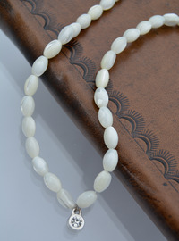 White Oval Bead Necklace