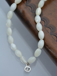 White Oval Bead Necklace