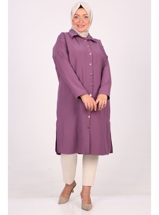 Purple - 1000gr - Plus Size Tunic - Eslina
