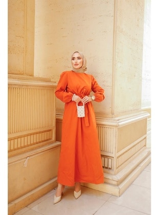 Orange - Modest Dress - Misskayle
