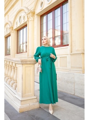 Green - Modest Dress - Misskayle