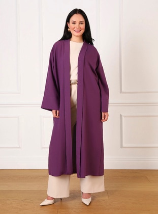 Dark Purple - Plus Size Kimono - Alia