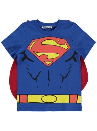 Saxe Blue - Boys` T-Shirt - Superman