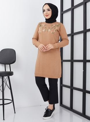 Biscuit - Knit Tunics - SAHRA BUTİK