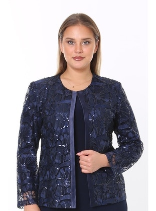 Navy Blue - Plus Size Evening Suit - Ladies First