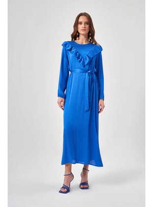 Blue - Modest Dress - MIZALLE