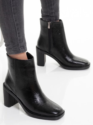 Black Patent Leather - Boots - Shoescloud