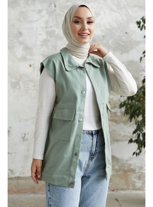 Mint Green - Unlined - Vest - InStyle