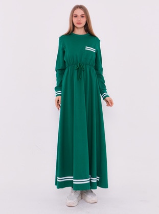 Green - Modest Dress - Bwest