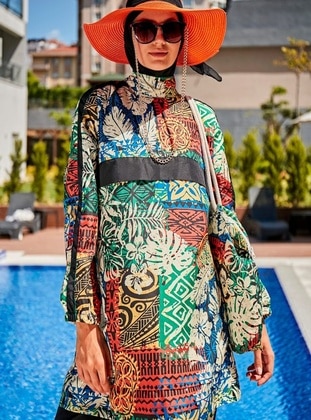 Black - Unlined - Multi - Burkini - Marina