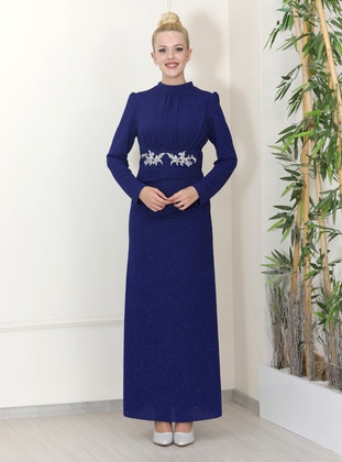 Saxe Blue - Modest Evening Dress - Esmaca