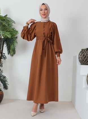 Brown - Modest Dress - Misskayle