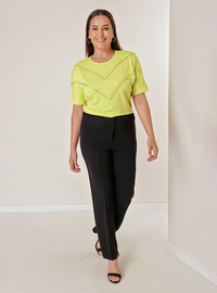 Plus Size Crepe Pants Black