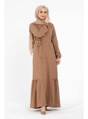 Milky Brown - Modest Dress - Sevitli