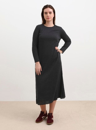 Anthracite - Plus Size Dress - Alia