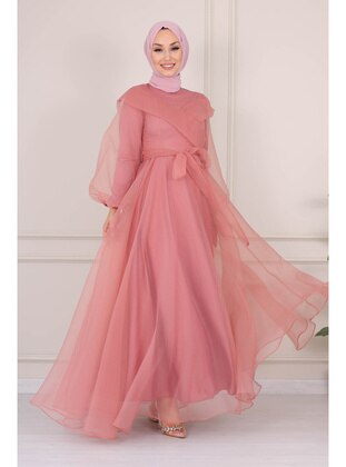 Dusty Rose - Modest Evening Dress - SARETEX