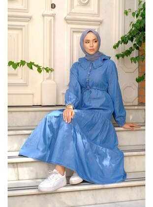 Light Blue - Modest Dress - Hafsa Mina