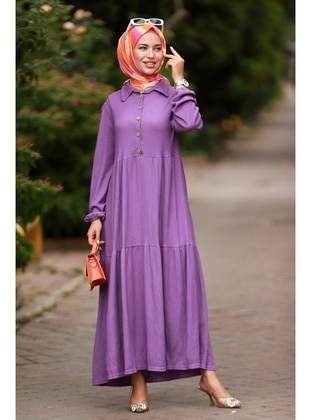 Purple - Modest Dress - Bestenur